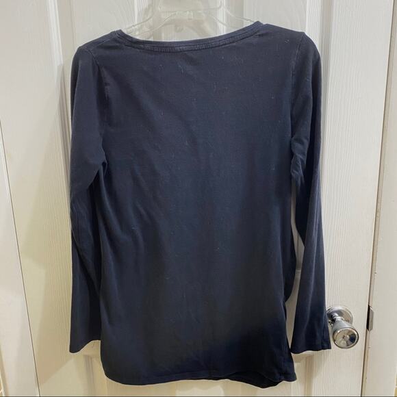 Bumpstart Maternity Long-sleeve Black Shirt Medium Pregnancy Top Shirred Sides - Picture 3 of 7